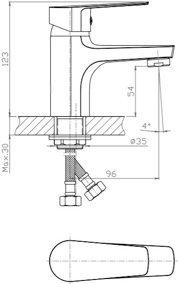 Смеситель Orange Loop для раковины M26-021Ni - 3