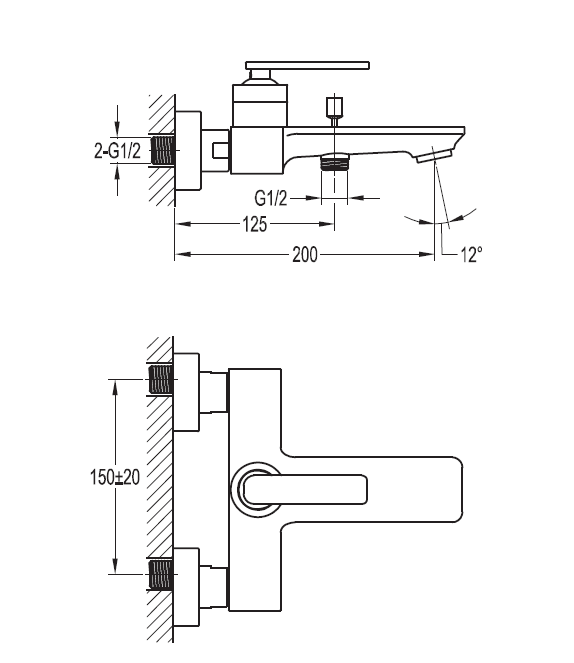 Смеситель для ванны Cezares City  CITY-F-VD-01 - 1
