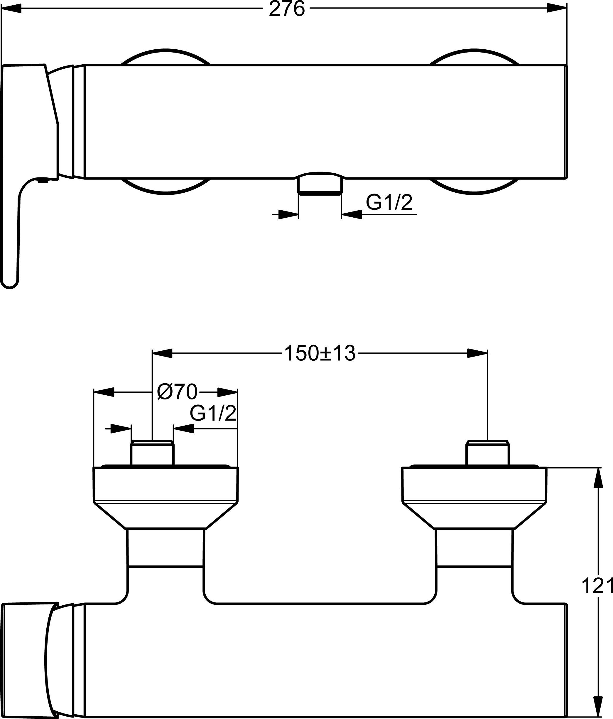 Смеситель для душа Ideal Standard Active хром  B8066AA - 1