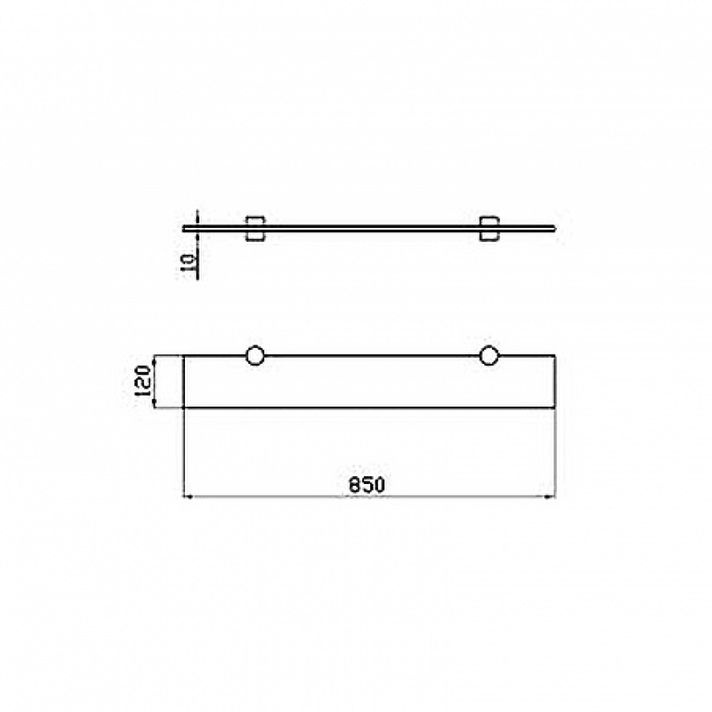 Полка стеклянная Aquaton 85 хром 1A110303XX010 - 2