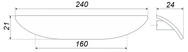 Ручка для мебели Cezares Skyline 24 см хром (RS155HCP.4/160) Ручка RS155HCP.4|160 - 2