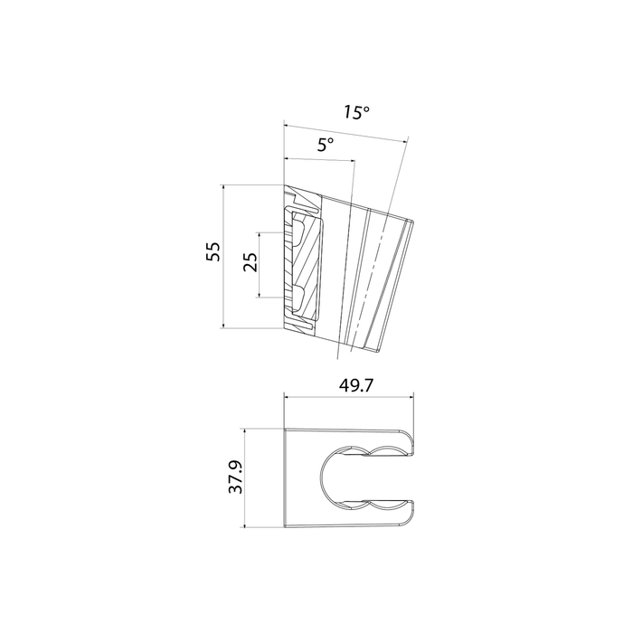 Держатель для лейки черный 080 IDDIS Shower Holder  080BL00i53 - 2