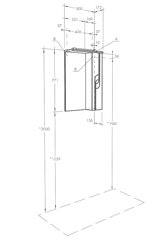 Зеркало-шкаф Aquaton Панда 50 L с подсветкой белый 1A007402PD01L - 8