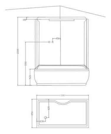 Душевая кабина Arcus  150x85 см  AS-125 - 1