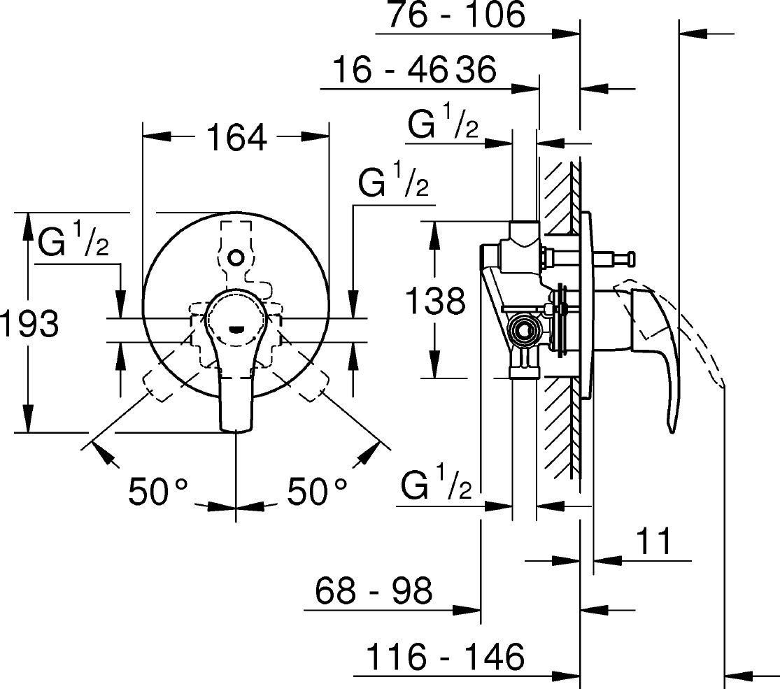 Смеситель Grohe Eurosmart New 33305002 - 1