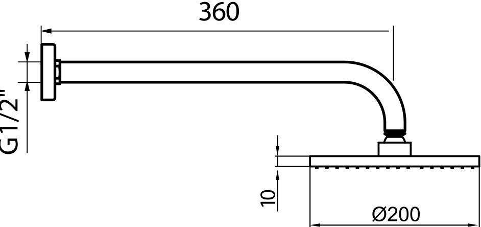 Верхний душ Webert Comfort AC0013015 metal AC0013015METAL - 3