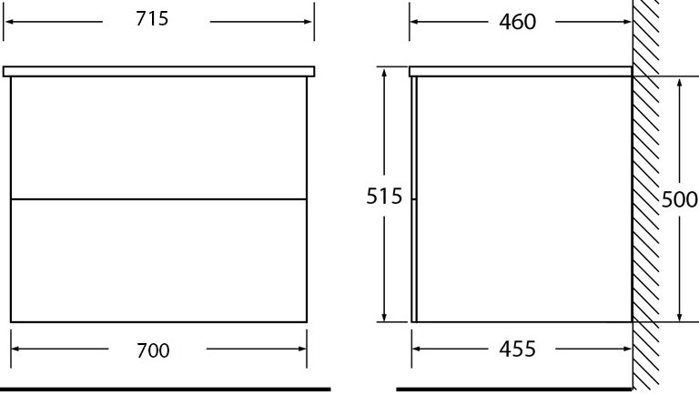 Тумба с раковиной BelBagno Etna 70 rovere moro - 3