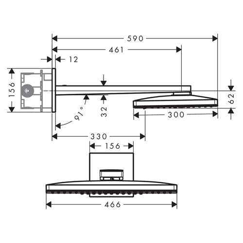 Верхний душ Hansgrohe   24005400 - 2