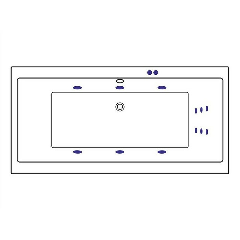 Акриловая ванна Excellent Pryzmat Slim 170x75 белая золото с гидромассажем WAEX.PRY17S.LINE.GL - 1