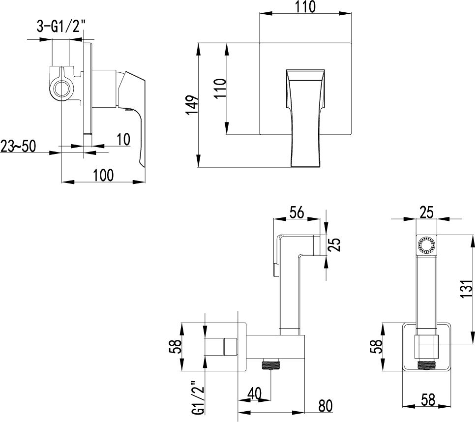 Гигиенический душ Lemark Unit  LM4519C - 1