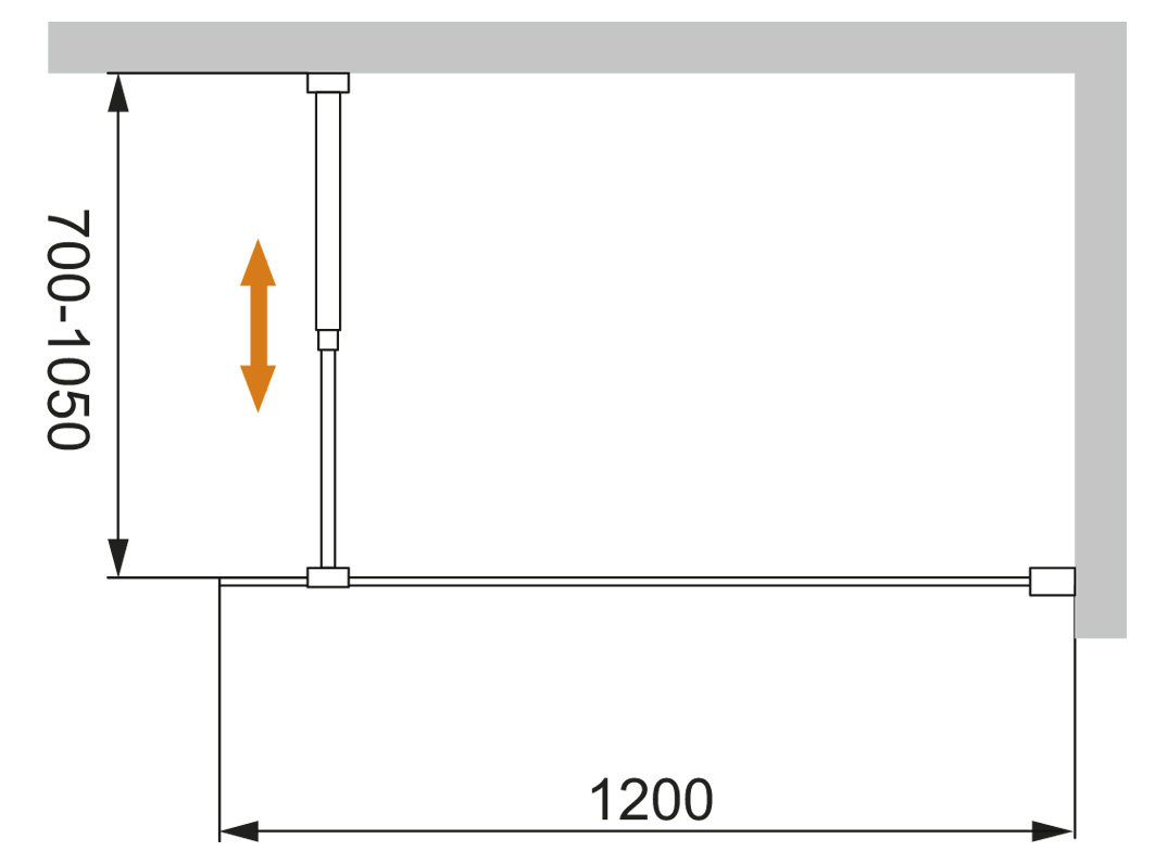 Душевая перегородка Cezares Liberta-L-1-120-BR-NERO - 2