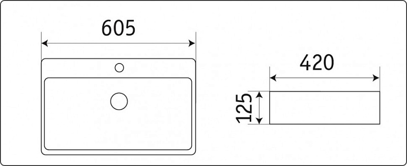 Раковина накладная Ceramalux N 60 белый  D1338 (8145) - 4