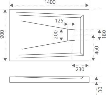 Поддон для душа Good Door Атриум 140x90 ЛП00005 - 2