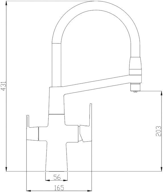 Смеситель Steel Hammer SH 818-6 BLACK BR для кухонной мойки - 1