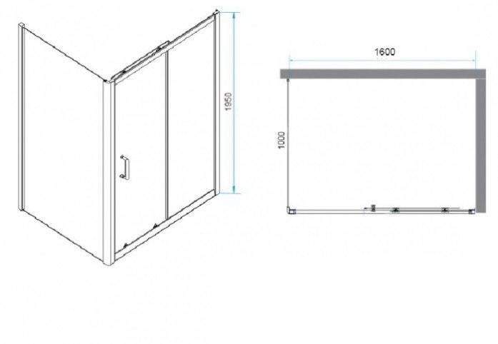 Душевой уголок RGW Passage PA-74 160x100 профиль хром стекло прозрачное 410874160-11 - 2