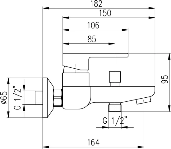 Смеситель для ванны с душем Rav Slezak Vltava черный матовый  VT454.5CMAT - 1