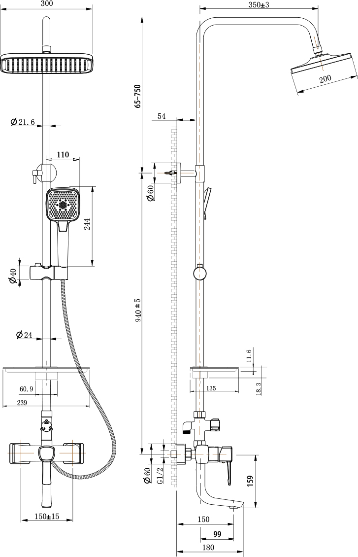 Душевая стойка Lemark Evitta LM0562C - 1