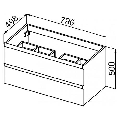 Тумба под раковину Cezares Molveno 80х50 Legno Grigio  MOLVENO-80-2C-SO-LG - 2