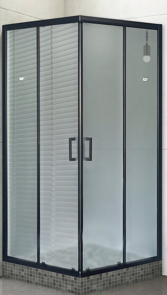 Душевой уголок Royal Bath HPD 75x90 профиль черный стекло матовое RB9075HPD-C-BL - 0