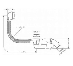 Слив-перелив Hansgrohe 58143000 - 1