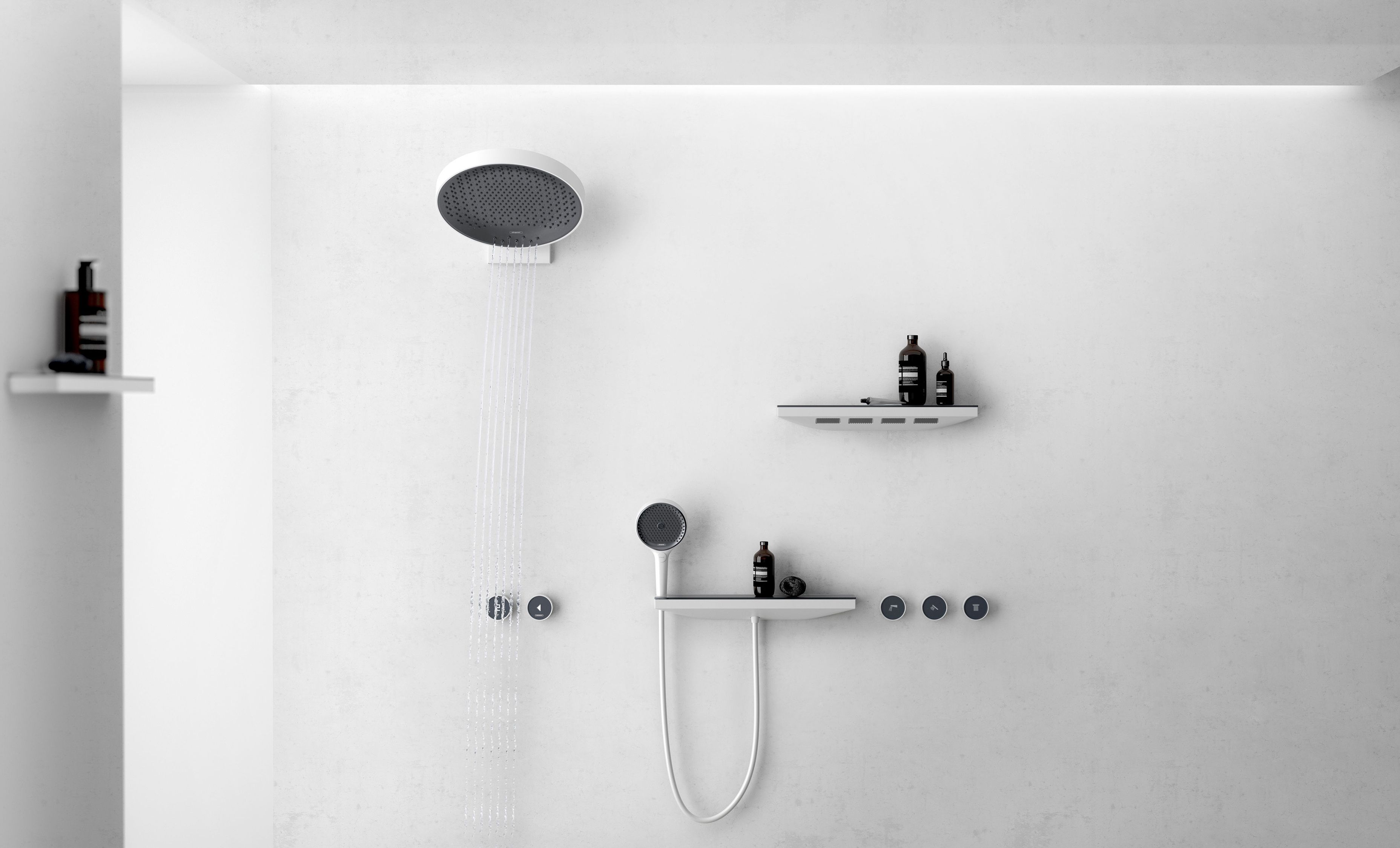 Шланговое подключение Hansgrohe Rainfinity Porter 500 26843700 с полкой и держателем - 6