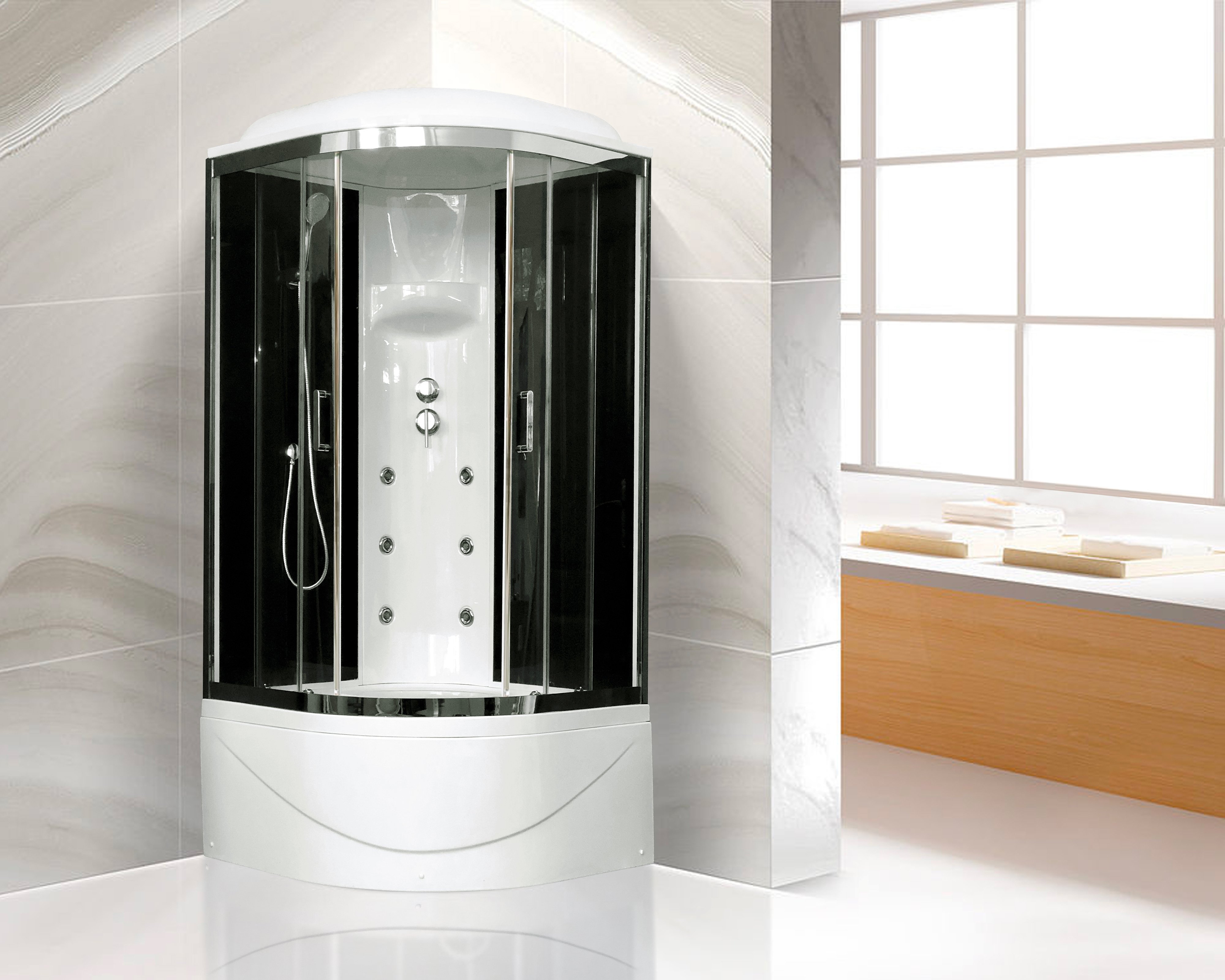 Душевая кабина Royal Bath RB 100BK3-BT-CH - 1