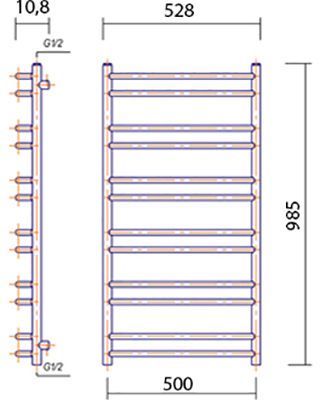 Полотенцесушитель электрический Domoterm Лаура П12 50x98,5, античная бронза, R Лаура П12 500x985 АБР ER - 5