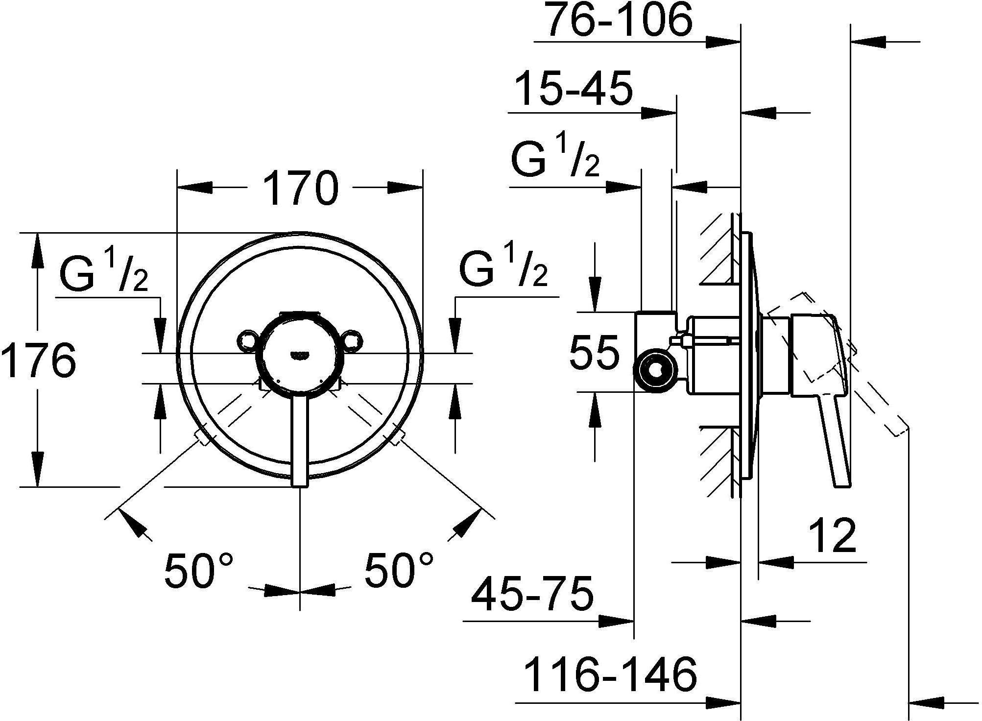 Смеситель Grohe Concetto 32213001 С ВНУТРЕННЕЙ ЧАСТЬЮ, для душа - 3