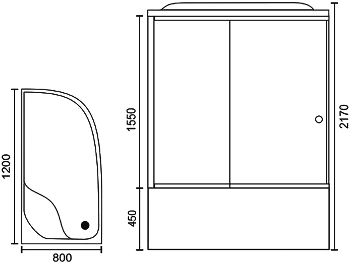 Душевая кабина Royal Bath ВК 120x80 L стекло матовое RB8120BK1-M-CH-L - 4