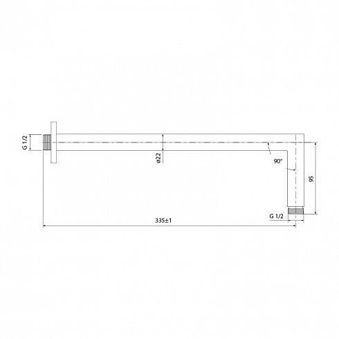 Кронштейн для верхнего душа, IDDIS, 001SB33i61 - 1