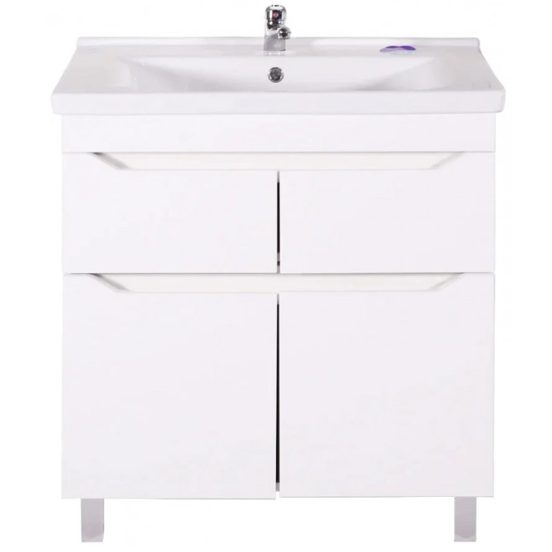 Тумба под раковину АСБ-Мебель Бари 9606 80-2.2 напольная белый - 0