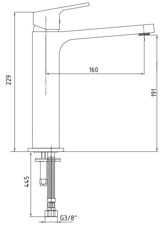 Смеситель для раковины E.C.A. Tiera 102188003C1EX черный матовый - 1