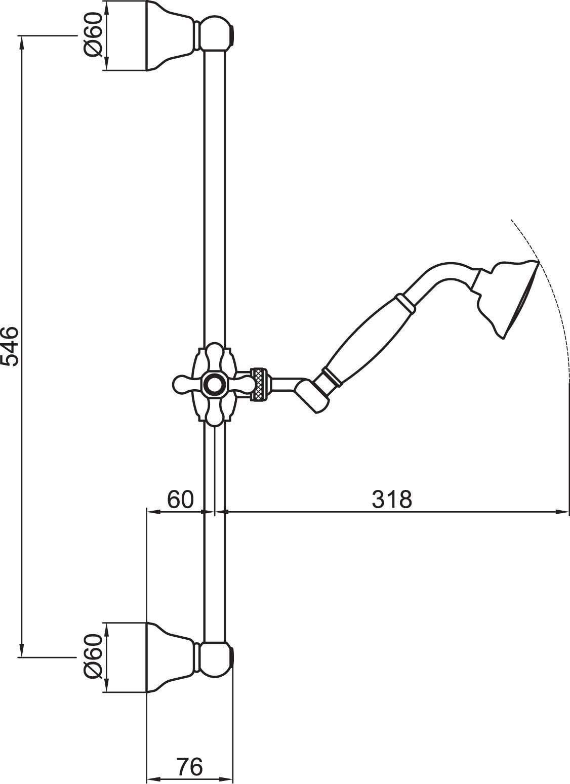 Душевой гарнитур Webert Comfort AC0384010 золото - 1