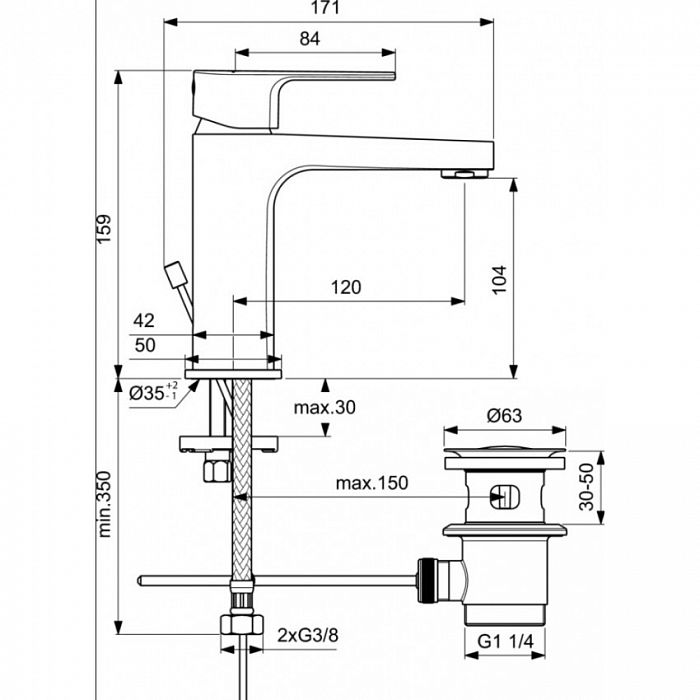 Смеситель для раковины Ideal Standard Cerafine D хром - серый BC686U8 - 1