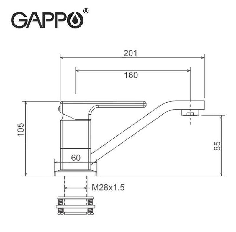 Смеситель для кухни Gappo белый хром G4517-8 - 2