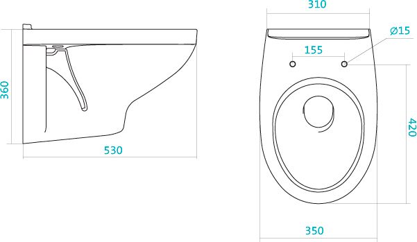 Унитаз подвесной Santek Бореаль 1WH302205 сиденье дюропласт, с микролифтом 1.WH30.2.205 - 1