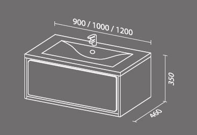 Тумба с раковиной Sanvit Бруно -1 120 белый глянец - 5