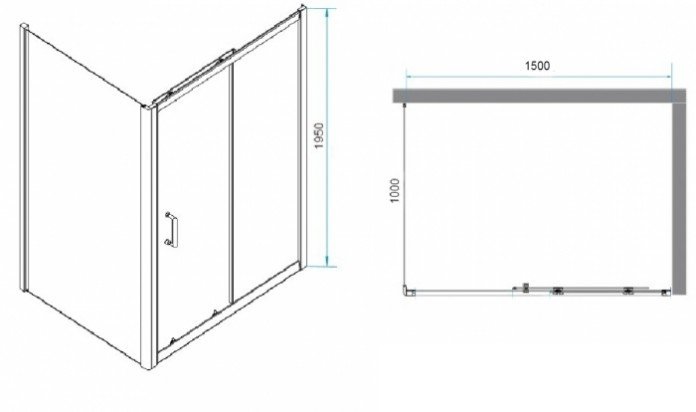 Душевой уголок RGW Passage PA-74 150x100 профиль хром стекло прозрачное 410874150-11 - 2