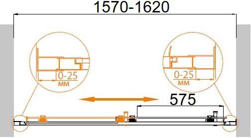 Душевая дверь в нишу Cezares Molveno BF 1 160 C Cr IV MOLVENO-BF-1-160-C-Cr-IV - 2