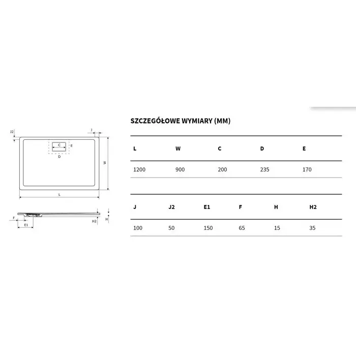 Поддон для душа EXCELLENT Lavano 120x90 серый BREX.1103.120.090.CON - 2