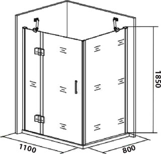 Душевой уголок Good Door Saturn WTW+SP левый 110х80х185 см - 3