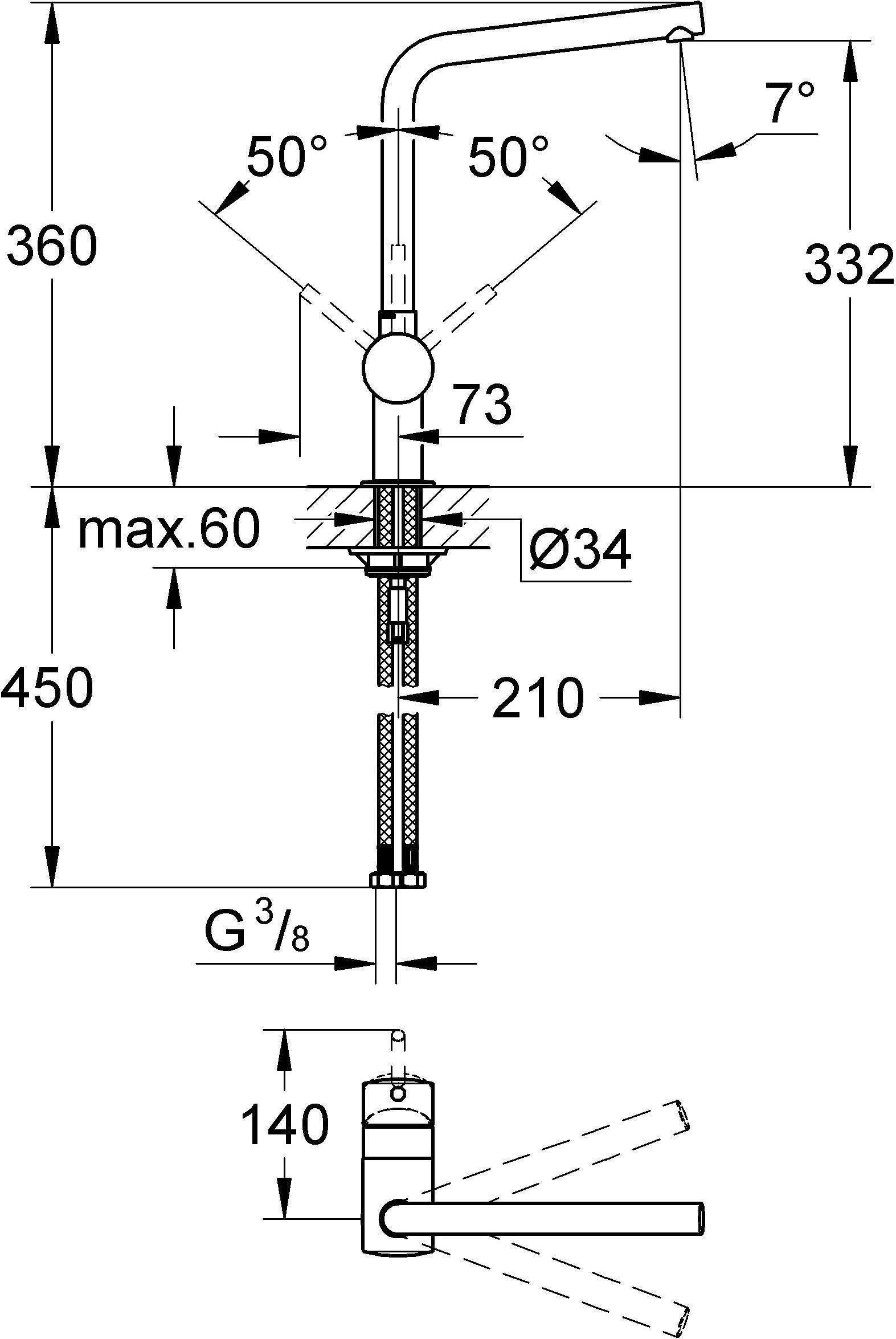 Смеситель Grohe Minta 31375000 для кухонной мойки - 7