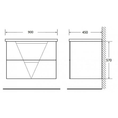 Тумба с раковиной BelBagno Vittoria 90 черный матовый - 8