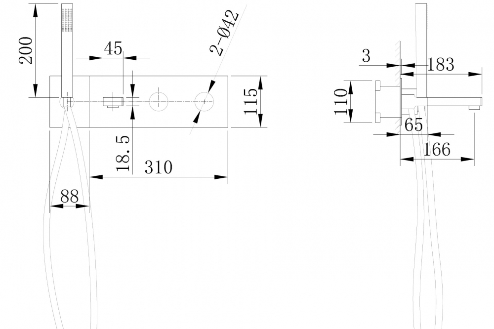 Смеситель для ванны Abber Rund сталь матовый AF8730NG - 3