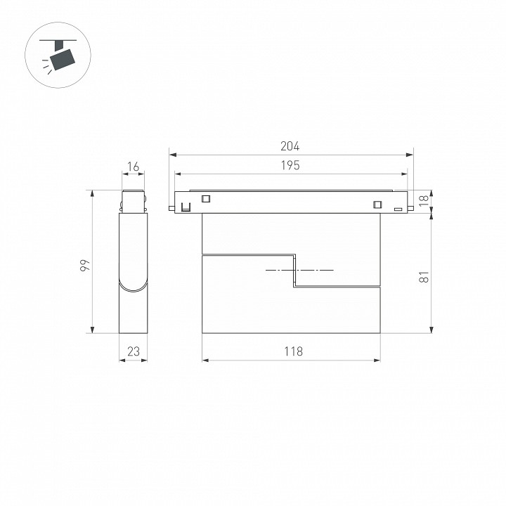 Трековый светодиодный светильник Arlight MAG-ORIENT-FLAT-FOLD-S195-6W Day4000 035852(1) - 1