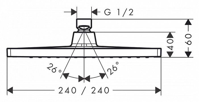 Верхний душ Hansgrohe Crometta E 240 1jet 26726000 - 4