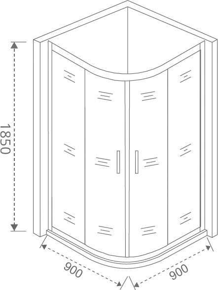 Душевой уголок Good Door Latte R-90-C-WE ЛА00002 - 4