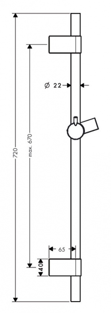 Душевая штанга Hansgrohe  72 см  28662000 - 1