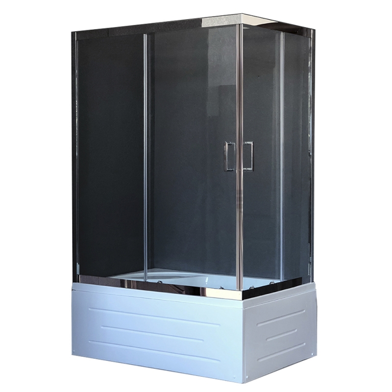 Душевой уголок Royal Bath BP 100х80 L с поддоном профиль хром стекло прозрачное  RB8100BP-T-CH-L - 0