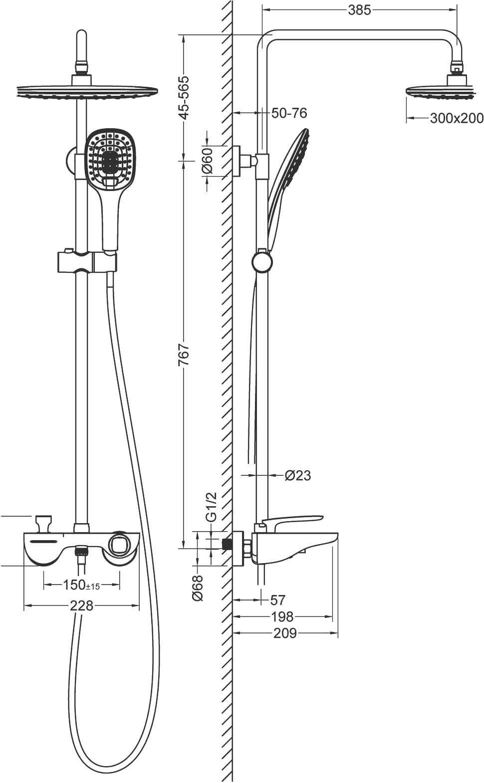 Душевая стойка Timo Helmi SX-1170/03 - 2